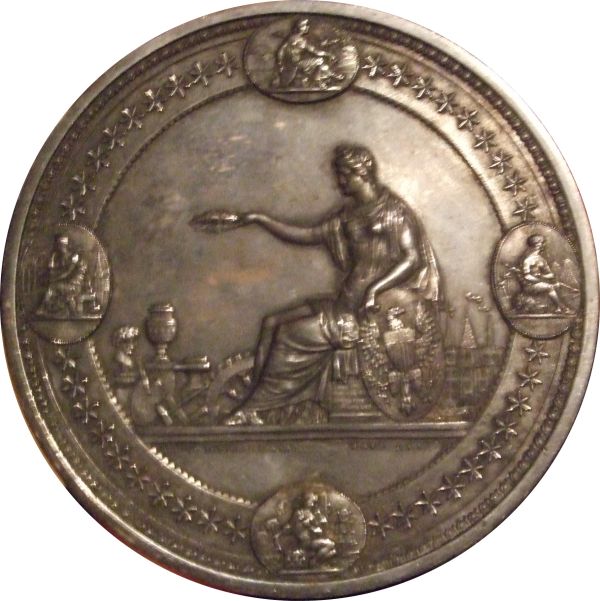 Silver-1876-Centennial-Exhibition-Medal-4-Inches---Rare